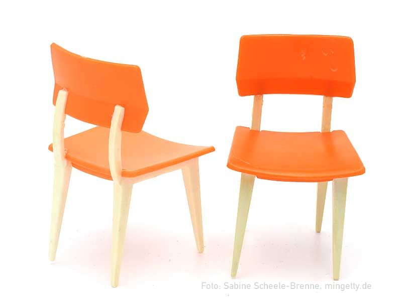 Orange-beige KÃ¼chenstÃ¼hle