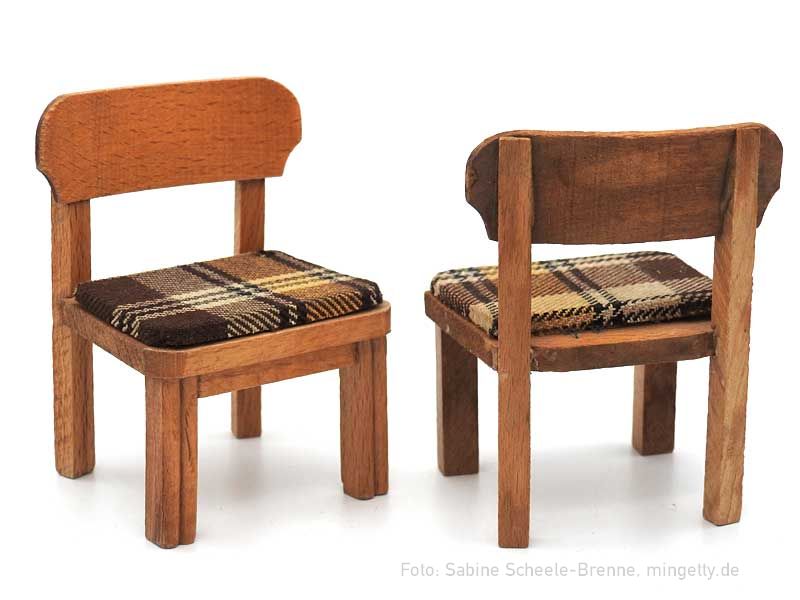 Stuhl mit braunkarierte, Bezug